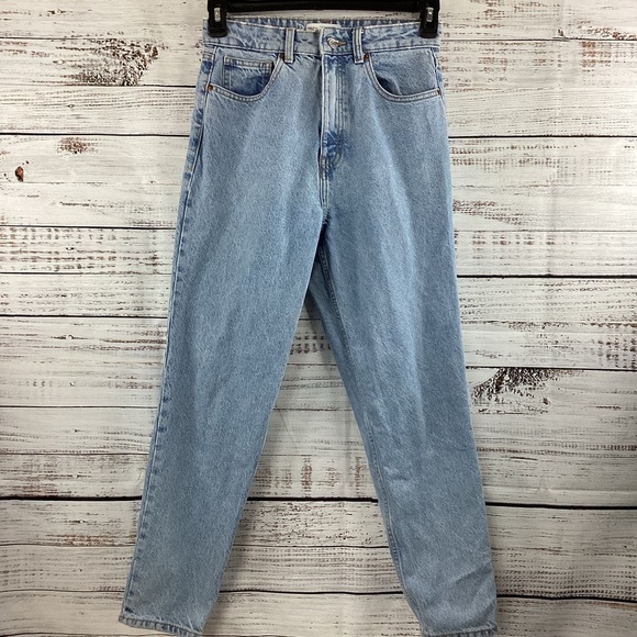 ZARA SIZE 6 28 BLUE WASH MOM JEANS HI RISE PANTS GUC - Picture 2 of 10